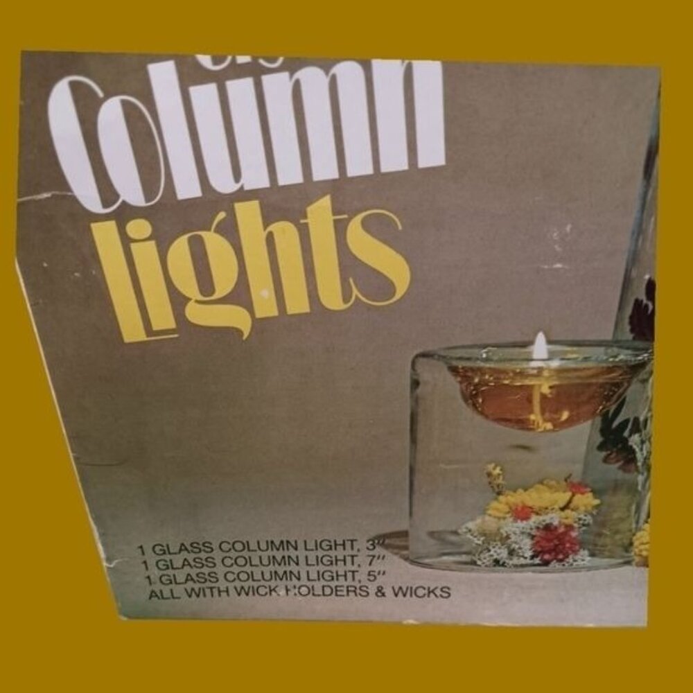 Libbey vintage crystal column lights glass candle holders - Picture 3 of 8